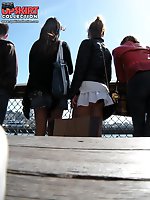 12 pictures - Hot butt up skirt of gorgeous babe. Peek up skirt