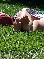 Upskirt pictures - Crossed leg upskirts, nice redhead caught by cam