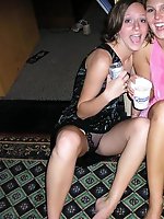 Upskirt pictures - Bride upskirts thong & lace white stockings