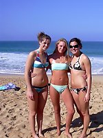 24 pictures - A bikini bitch going topless on the Vera Playa