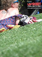 Upskirt pictures - Naughty tattooed blonde spyed. Result - upskirt photos
