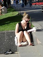24 pictures - Street upskirts noticed and shot on spy cam