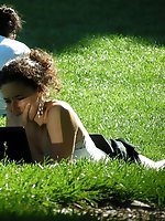 Upskirt pictures - Hot ass in nice panties, up skirt, of curly brunette