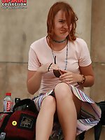 12 pictures - She'd say "oops" if she notice that...wind blows up skirt