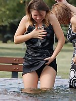 27 pictures - Sneaky upskirt of amateur girls busy reading or playing