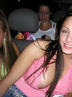 24 pictures - Bosomy chicks boast their tits and show upblouse