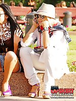 Upskirt pictures - Sexy upskirt girls enjoy a sunny day