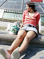 Upskirt pictures - Pretty upskirt girls soak in the sun