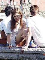 Upskirt pictures - Check out bare pussies up skirts