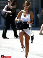 Upskirt pictures - Panty and no panty up skirts from kinky cameraman