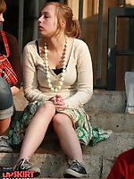 Upskirt pictures - Up skirt teen girls - cute teenie voyeured sitting