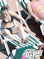 Upskirt pictures - Exclusive view on micro bikini gals