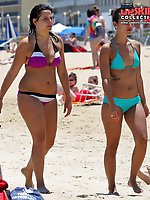 Upskirt pictures - Tiny bikinis uncovering smooth skin