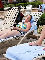 12 pictures - Girls flashing bikini down blouses