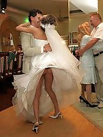 10 pictures - Naughty Brides upskirt photos