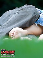 Upskirt pictures - Sexy booty up mini denim skirt. Accidental upskirt