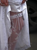 10 pictures - Naughty Brides upskirt photos