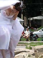 10 pictures - Naughty Brides upskirt photos