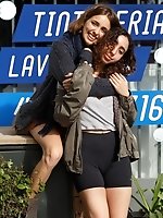 Upskirt pictures - "Zoe and Emma Café Orno 1"