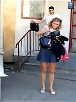 Upskirt movies - I continued following her, but she caught me out at the stairs. But I managed to hoist her skirt once more and enjoy the view under her it.