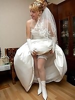 Upskirt pictures - A bride in XXX pictures