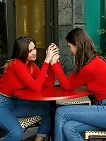 Upskirt pictures - Disha and Alevtina in a Red State